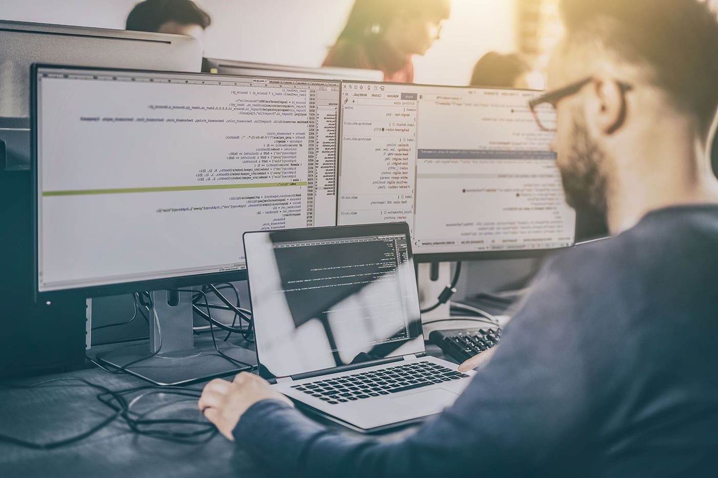 web developer writing code web developer writing code